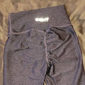 ECHT brown textured scrunch booty leggings